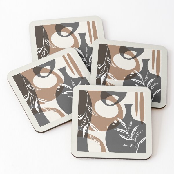 Item preview, Abstract - Leaves and Vases in Grey  and Cinnamon 3 designed and sold by simplydesignart.