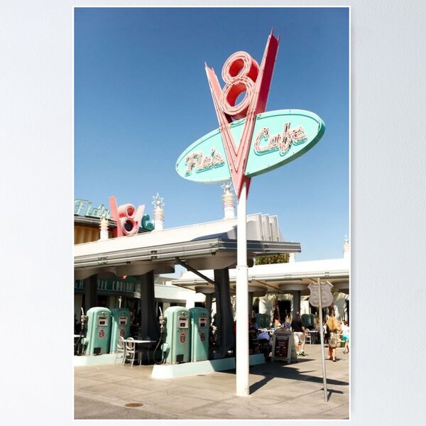 Disney Cars Aesthetic Gas Station Poster