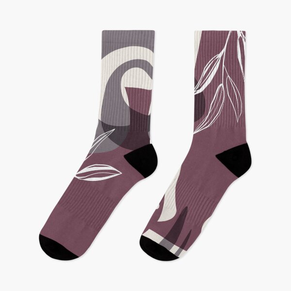 Item preview, Abstract - Leaves and Vases in Mulberry and Aubergine 1 designed and sold by simplydesignart.