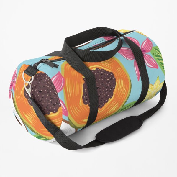Tropical coconut and papaya fruit pattern Duffle Bag