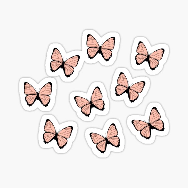 peachy butterflies Sticker