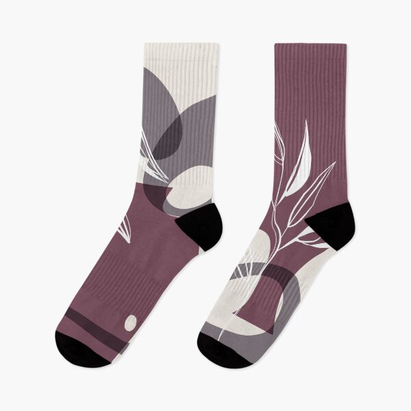 Item preview, Abstract - Leaves and Vases in Mulberry and Aubergine 2 designed and sold by simplydesignart.