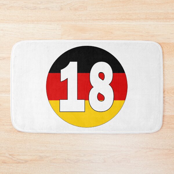 Item preview, Number 18 with Germany flag on the background designed and sold by AllShirts21.