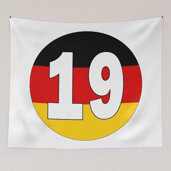 Item preview, Number 19 with Germany flag on the background designed and sold by AllShirts21.
