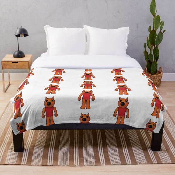 Piggy Doggy Throw Blankets Redbubble - piggy roblox characters doggy