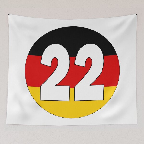 Item preview, Number 22 with Germany flag on the background designed and sold by AllShirts21.