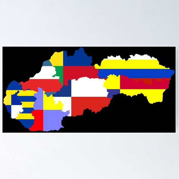 Item preview, Slovak Republic Counties & Regions Flags Map, Slovakia Flagmap designed and sold by Celticana.