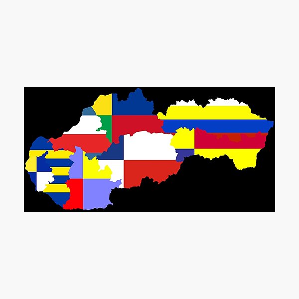 Item preview, Slovak Republic Counties & Regions Flags Map, Slovakia Flagmap designed and sold by Celticana.