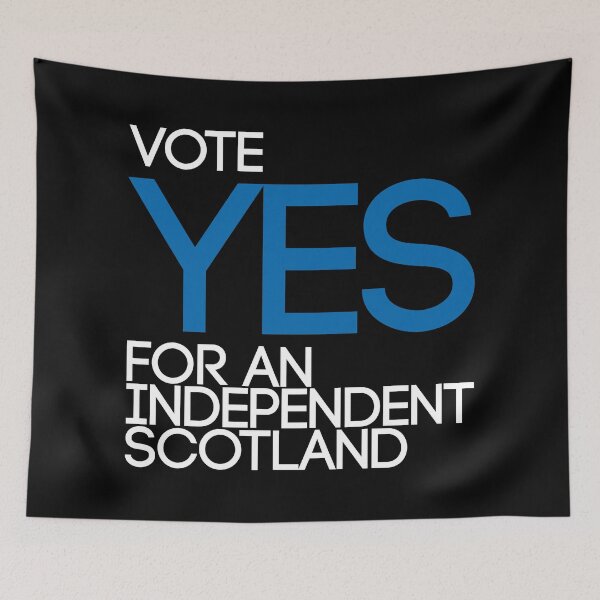 Item preview, VOTE YES FOR AN INDEPENDENT SCOTLAND, Scottish Independence Saltire Flag Coloured Text Slogan designed and sold by MacPean.