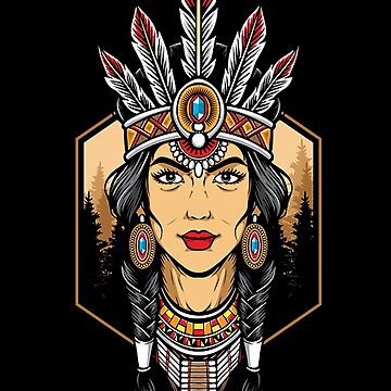 Proud Native American Girl PNG Tribal Girl Tshirt Sticker -  Sweden
