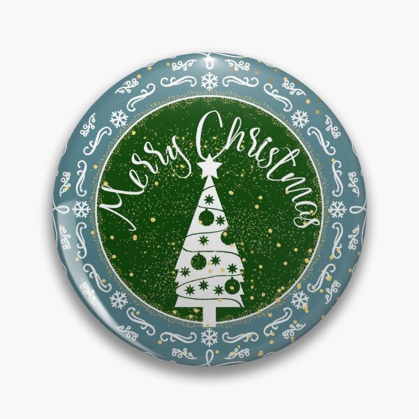 Item preview, Merry Christmas Ornamental Blue & Green designed and sold by famenxt.