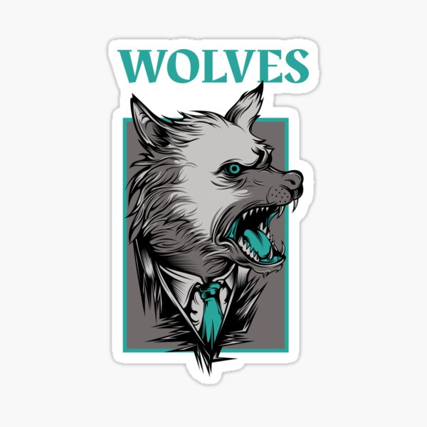 Sticker Angry Wolf Redbubble