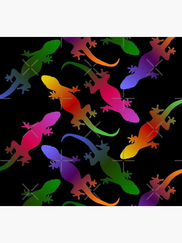 Discover Colorful Seamless Gecko Pattern (black) Socks