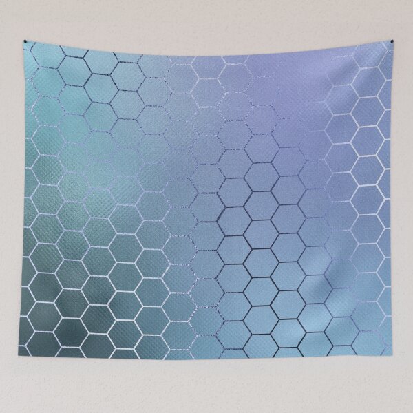 Item preview, Minimalist Hexagon Pattern in Iridescent Blue 29 designed and sold by simplydesignart.
