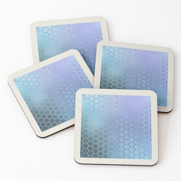 Item preview, Minimalist Hexagon Pattern in Iridescent Blue 29 designed and sold by simplydesignart.