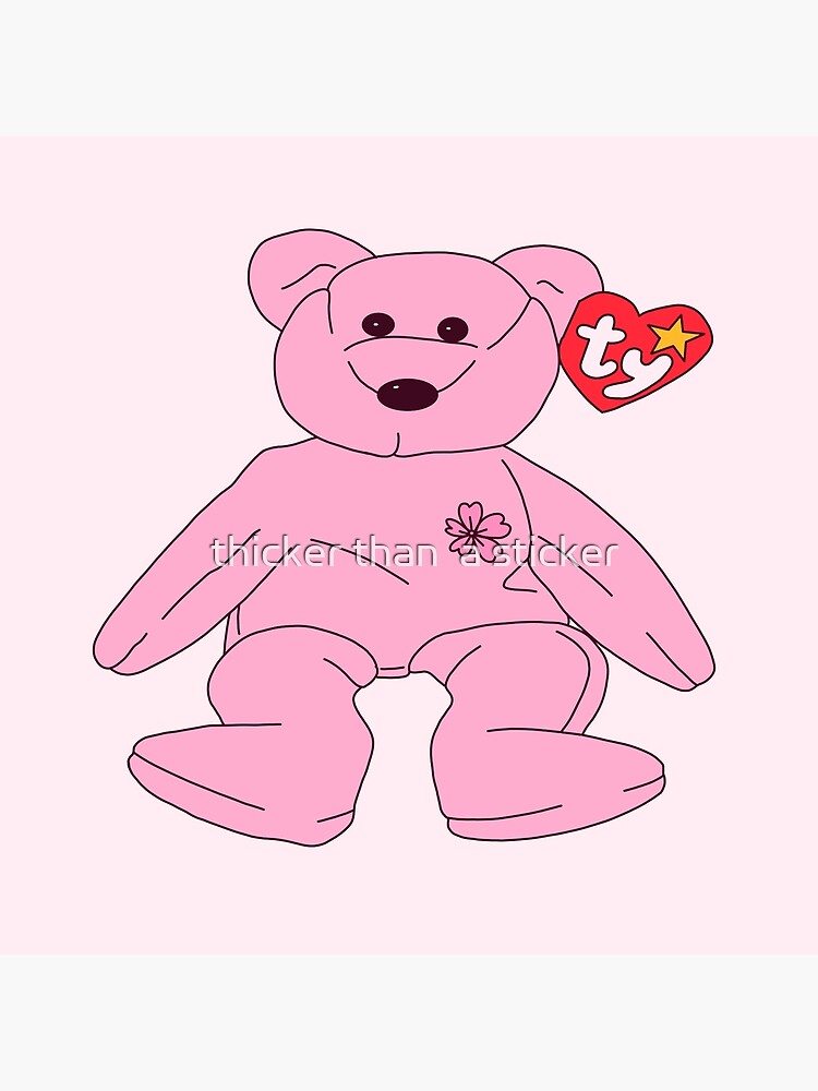 pink beanie baby bear