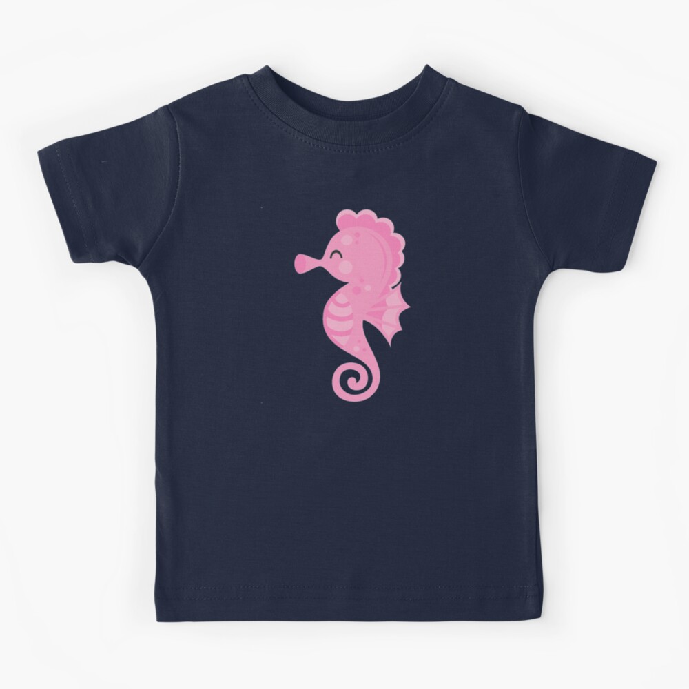 Light Pink Seahorse UPF50+ Sun Shirt, Kids