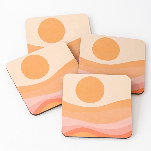 Item preview, Mid Modern Golden Summer Sunset - abstract landscape designed and sold by Dominiquevari.