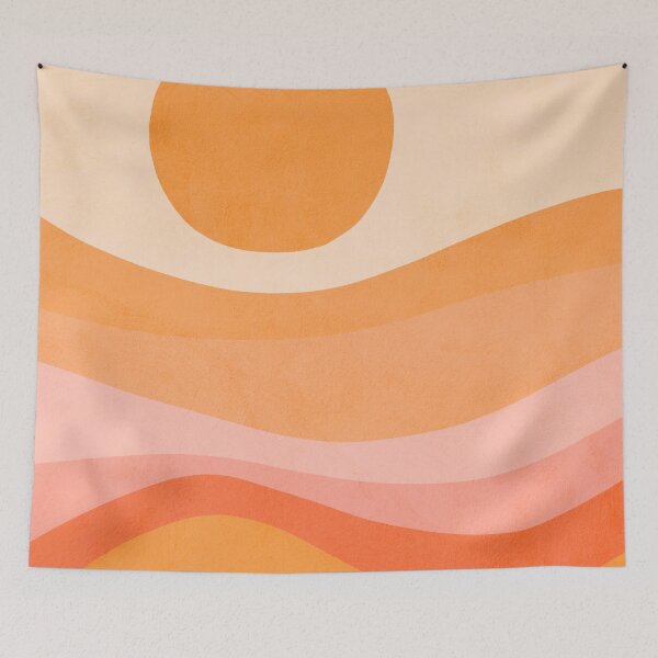 Item preview, Mid Modern Golden Summer Sunset - abstract landscape designed and sold by Dominiquevari.