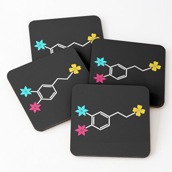 Item preview, Colorful Floral Dopamine Molecule Chemistry Structure designed and sold by mrhighsky.