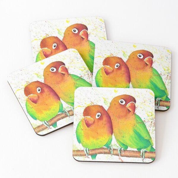 Item preview, Cute love birds watercolour designed and sold by susanvarleyart.