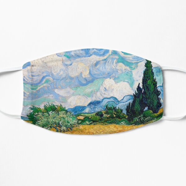 Wheat Field with Cypresses by Vincent van Gogh Flat Mask