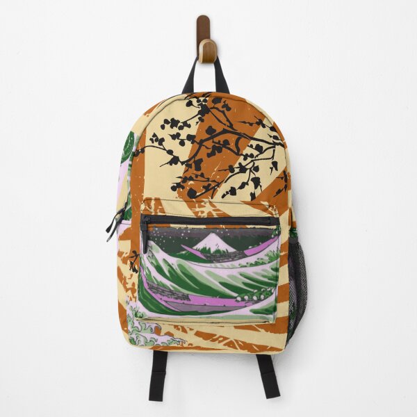 Item preview, The Great Wave off Kanagawa before Rising Sun, pink green colors designed and sold by Koalaslifestyle.