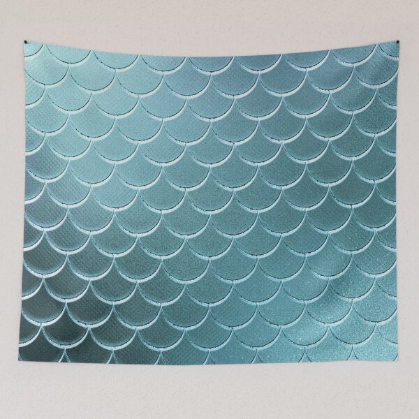 Item preview, Minimalist Fish Scale Pattern in Iridescent Blue-Green 14 designed and sold by simplydesignart.