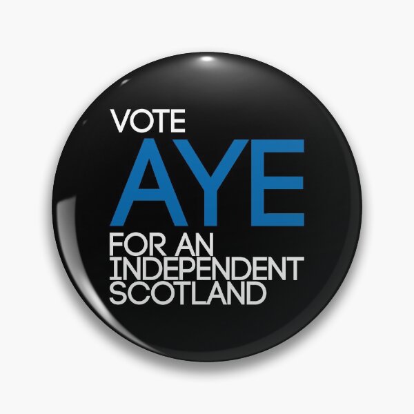 Item preview, VOTE AYE FOR AN INDEPENDENT SCOTLAND, Scottish Independence Saltire Flag Coloured Text Slogan designed and sold by MacPean.