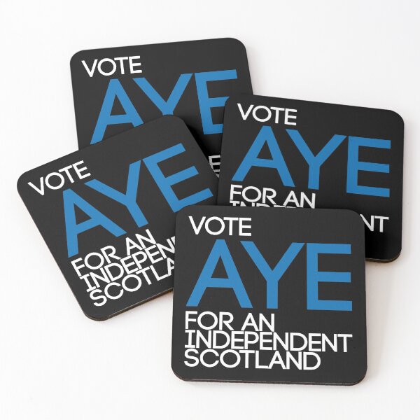 Item preview, VOTE AYE FOR AN INDEPENDENT SCOTLAND, Scottish Independence Saltire Flag Coloured Text Slogan designed and sold by MacPean.
