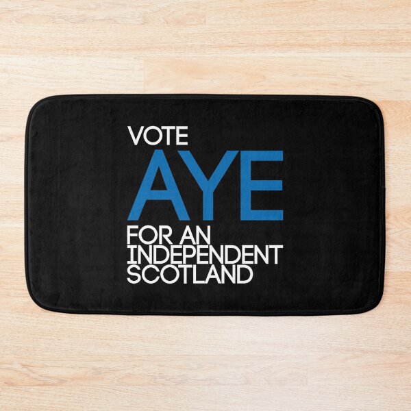 Item preview, VOTE AYE FOR AN INDEPENDENT SCOTLAND, Scottish Independence Saltire Flag Coloured Text Slogan designed and sold by MacPean.