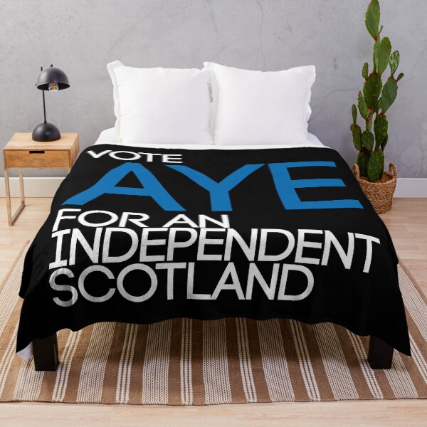 Item preview, VOTE AYE FOR AN INDEPENDENT SCOTLAND, Scottish Independence Saltire Flag Coloured Text Slogan designed and sold by MacPean.