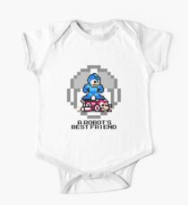 Megaman Riding Jet Rush (Black Text) One Piece - Short Sleeve