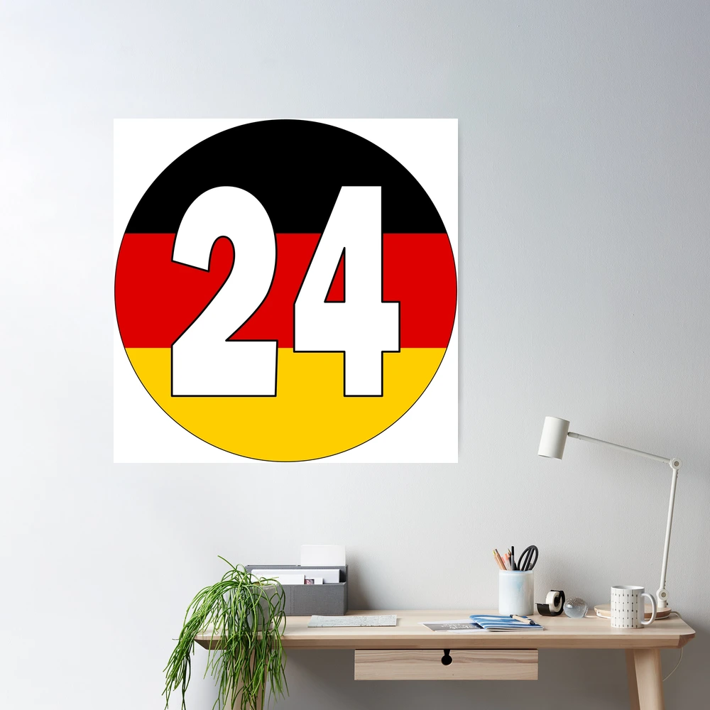 Number 24 with Germany flag on the background Poster for Sale by  AllShirts21 | Redbubble