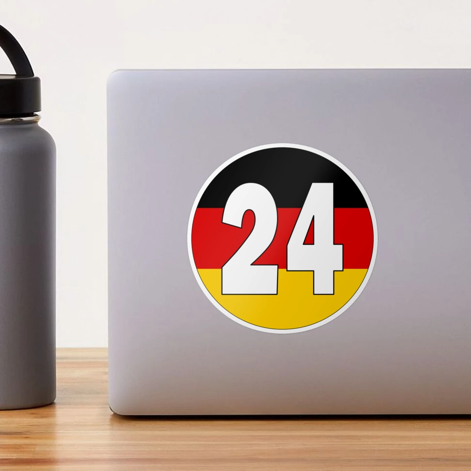 Number 24 with Germany flag on the background Sticker for Sale by  AllShirts21 | Redbubble