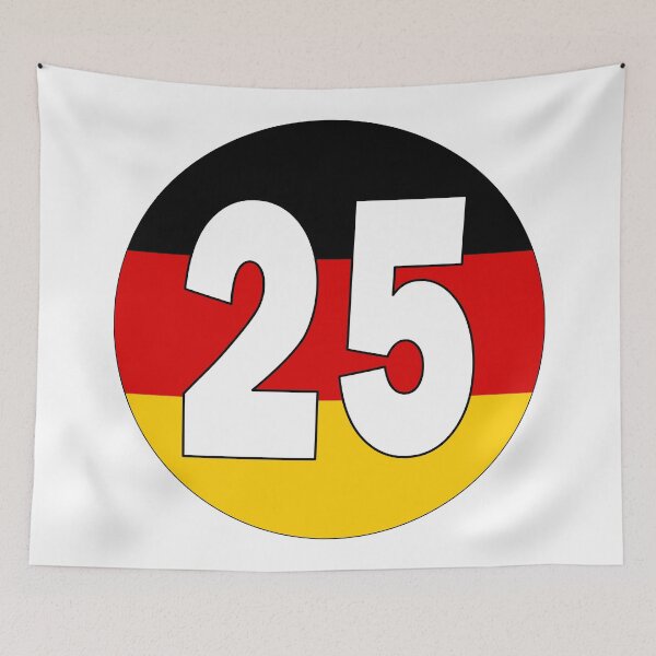 Item preview, Number 25 with Germany flag on the background designed and sold by AllShirts21.