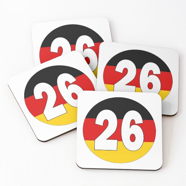 Item preview, Number 26 with Germany flag on the background designed and sold by AllShirts21.