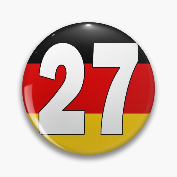 Item preview, Number 27 with Germany flag on the background designed and sold by AllShirts21.