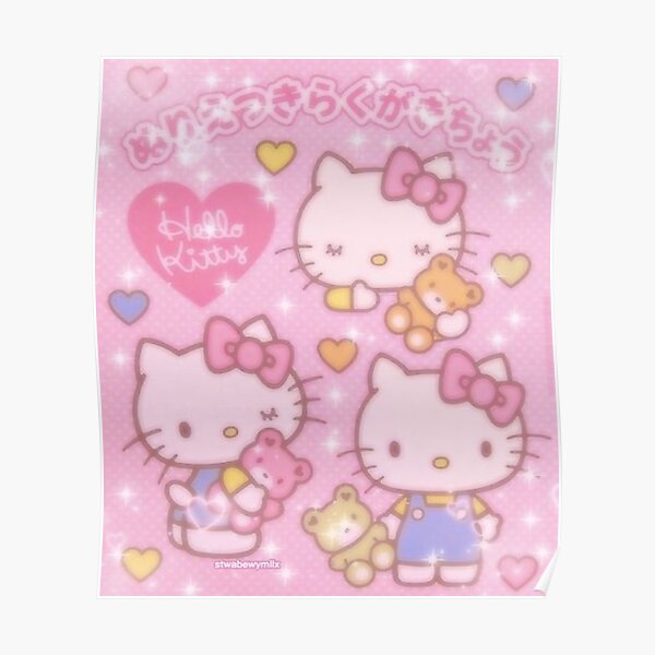 y2k pink kitty aesthetic Poster