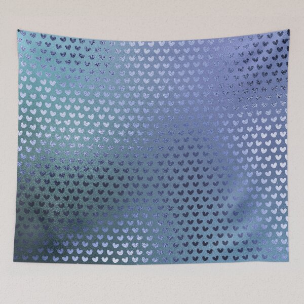 Item preview, Minimalist Heart Shapes in Iridescent Blue-Green 15 designed and sold by simplydesignart.