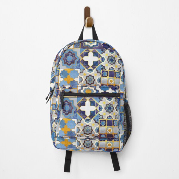 Item preview, Spanish moroccan tiles inspiration // indigo blue golden lines designed and sold by SelmaCardoso.