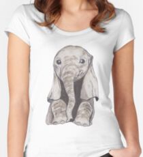 Baby Elephant Women's Fitted Scoop T-Shirt