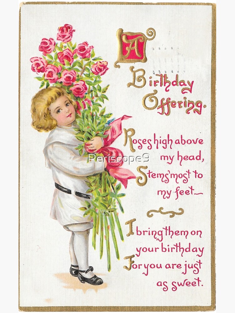 Carte De Vœux Ephemeres De Joyeux Anniversaire Victorien Par Periscope9 Redbubble