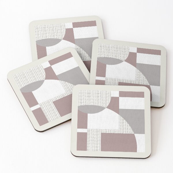 Item preview, Geometric Intersecting Circles and Rectangles in Mauve and Aubergine designed and sold by simplydesignart.