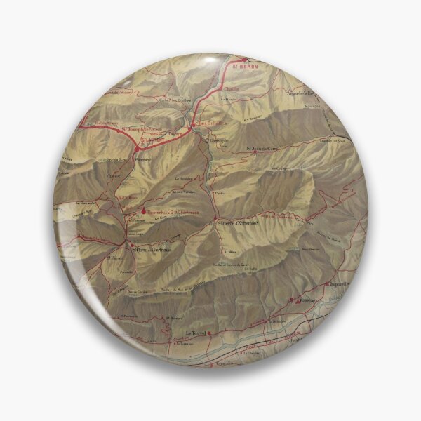Item preview, Vintage Chartreuse Mountains Map (1897) designed and sold by BravuraMedia.