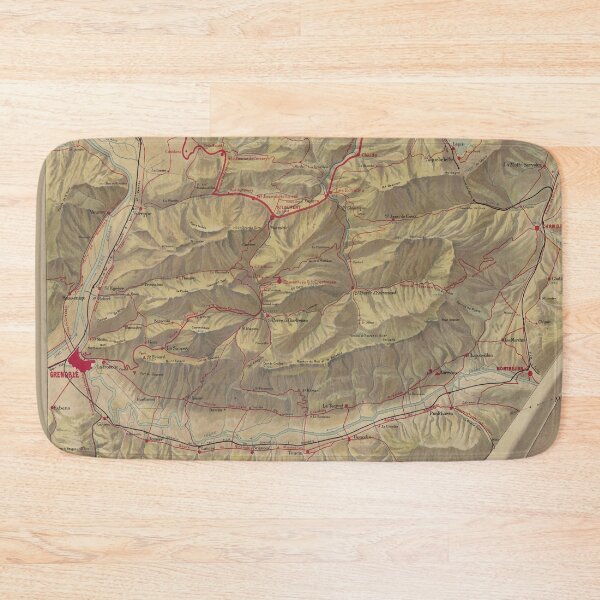 Item preview, Vintage Chartreuse Mountains Map (1897) designed and sold by BravuraMedia.