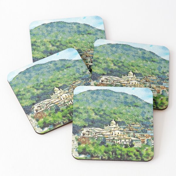 Item preview, Landscape with village surrounded by mountains designed and sold by Giuseppe Cocco.