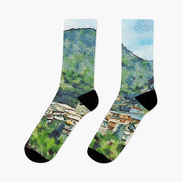 Item preview, Landscape with village surrounded by mountains designed and sold by Giuseppe Cocco.