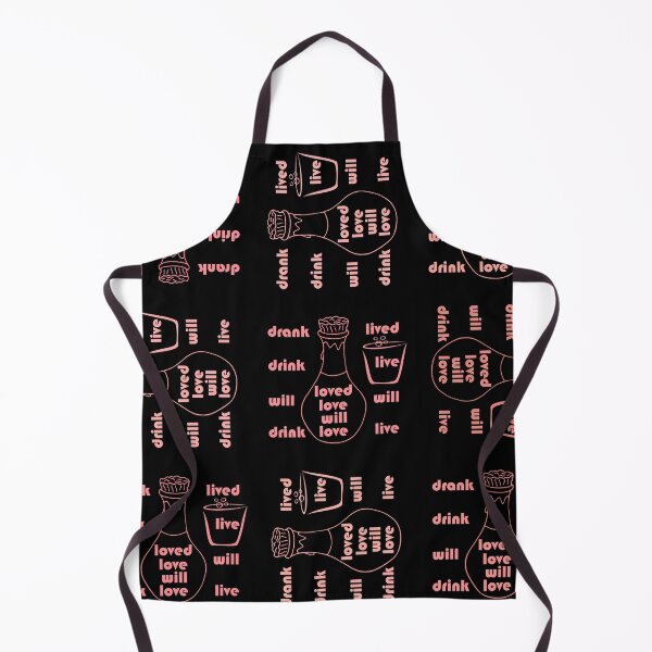 Item preview, I will live, love and drink pattern black designed and sold by ivanoel.