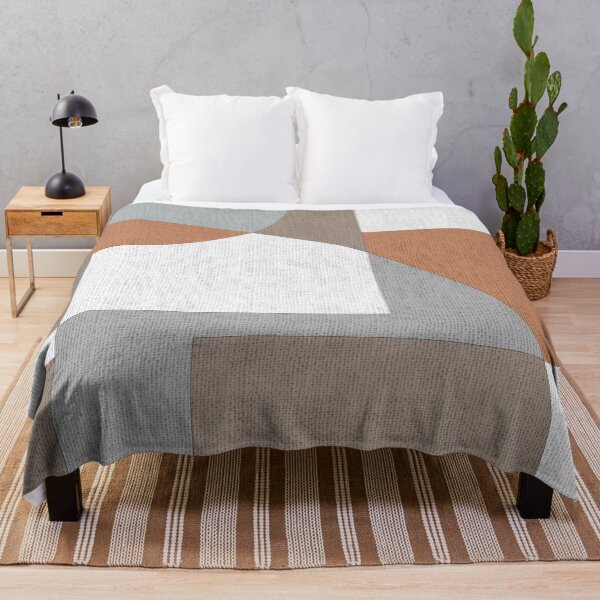 Item preview, Geometric Intersecting Circles and Rectangles in Grey and Cinnamom designed and sold by simplydesignart.